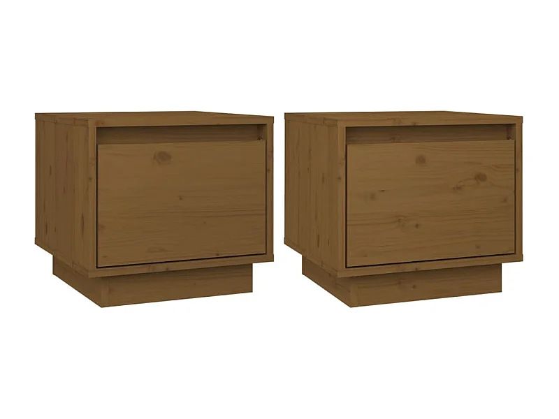 Vidgar  Tables de chevet 2pcs Marron miel 35x34x32cm Bois de pin solide