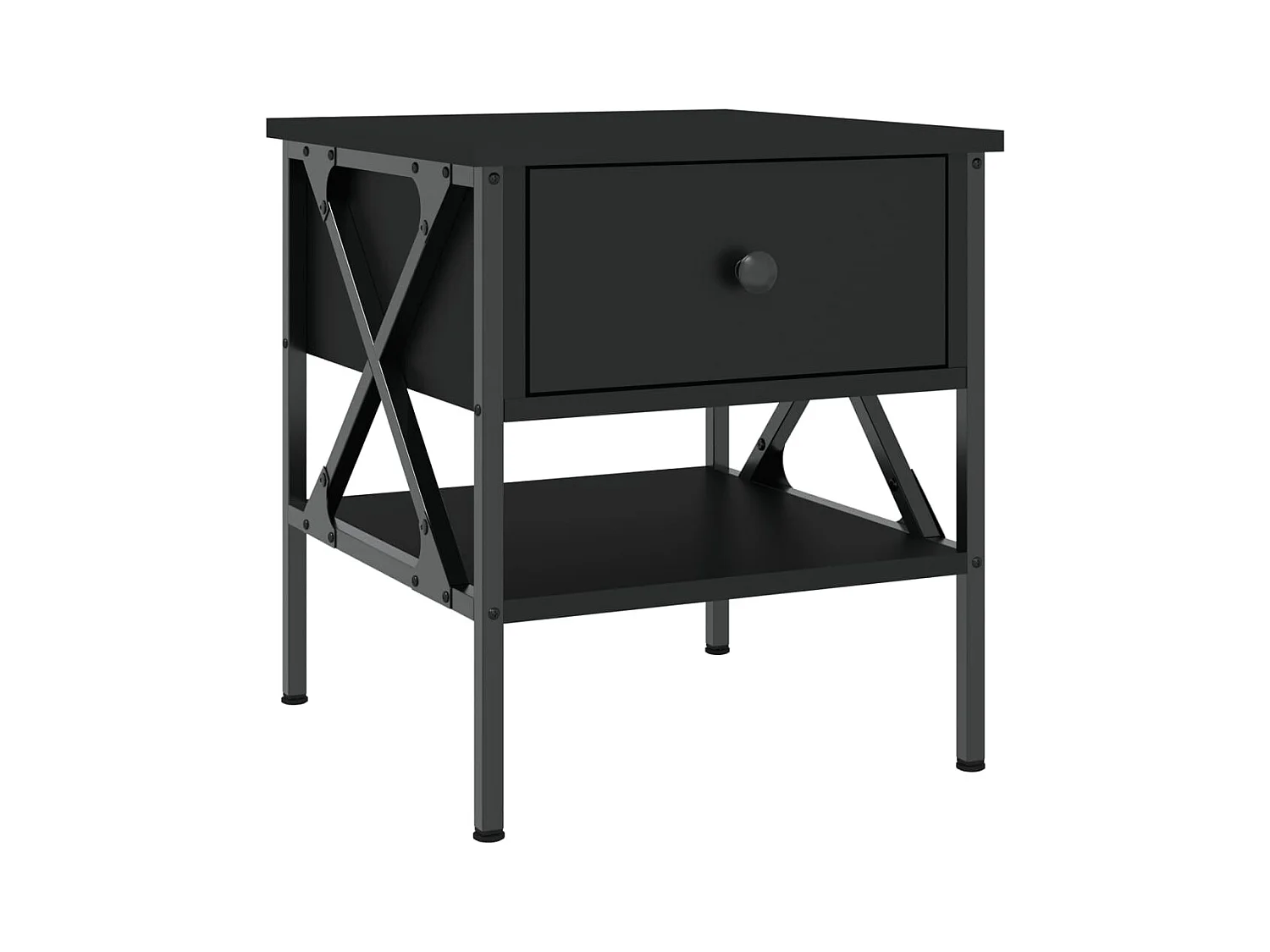 Wit  Table de chevet noir 40x42x45 cm bois d’ingénierie