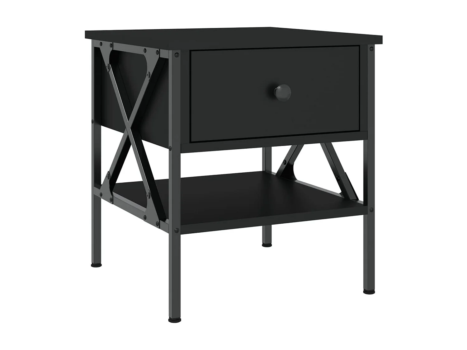 Wit  Table de chevet noir 40x42x45 cm bois d’ingénierie