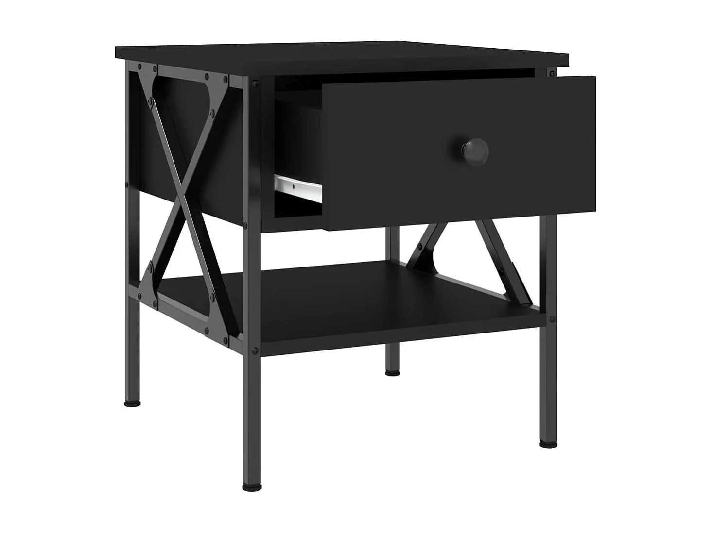 Wit  Table de chevet noir 40x42x45 cm bois d’ingénierie