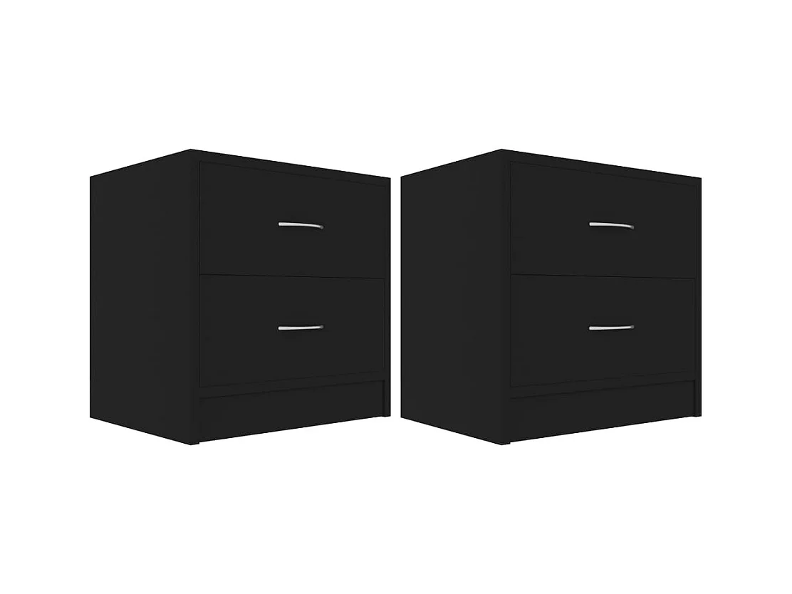 Wytse  Tables de chevet 2 pcs Noir 40x30x40 cm Bois d'ingénierie