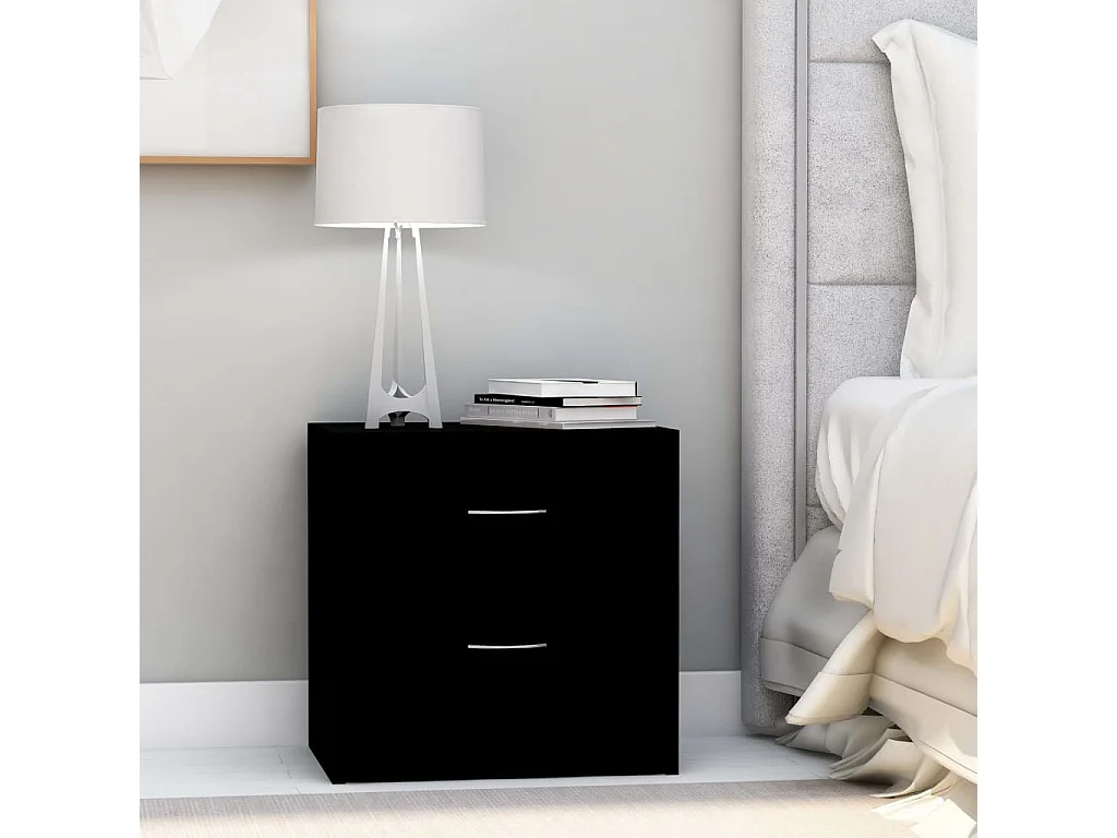 Wytse  Tables de chevet 2 pcs Noir 40x30x40 cm Bois d'ingénierie