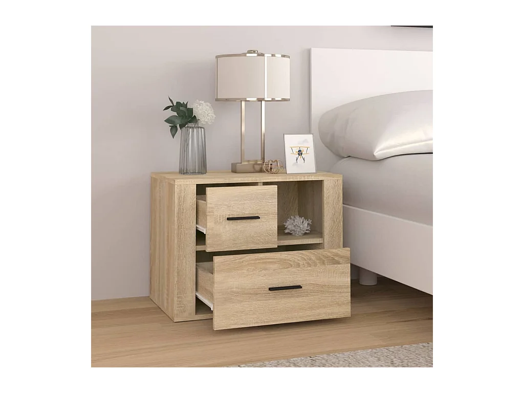 Sybe  Table de chevet Chêne sonoma 60x36x45 cm Bois d'ingénierie