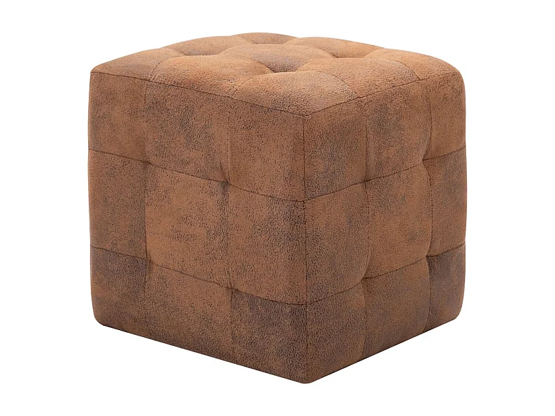 Kaldrik  Tables de chevet 2 pcs Marron 30x30x30 cm Similicuir daim