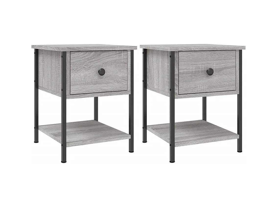 Buffalo  Tables de chevet 2 pcs sonoma gris 34x35,5x45cm bois ingénierie