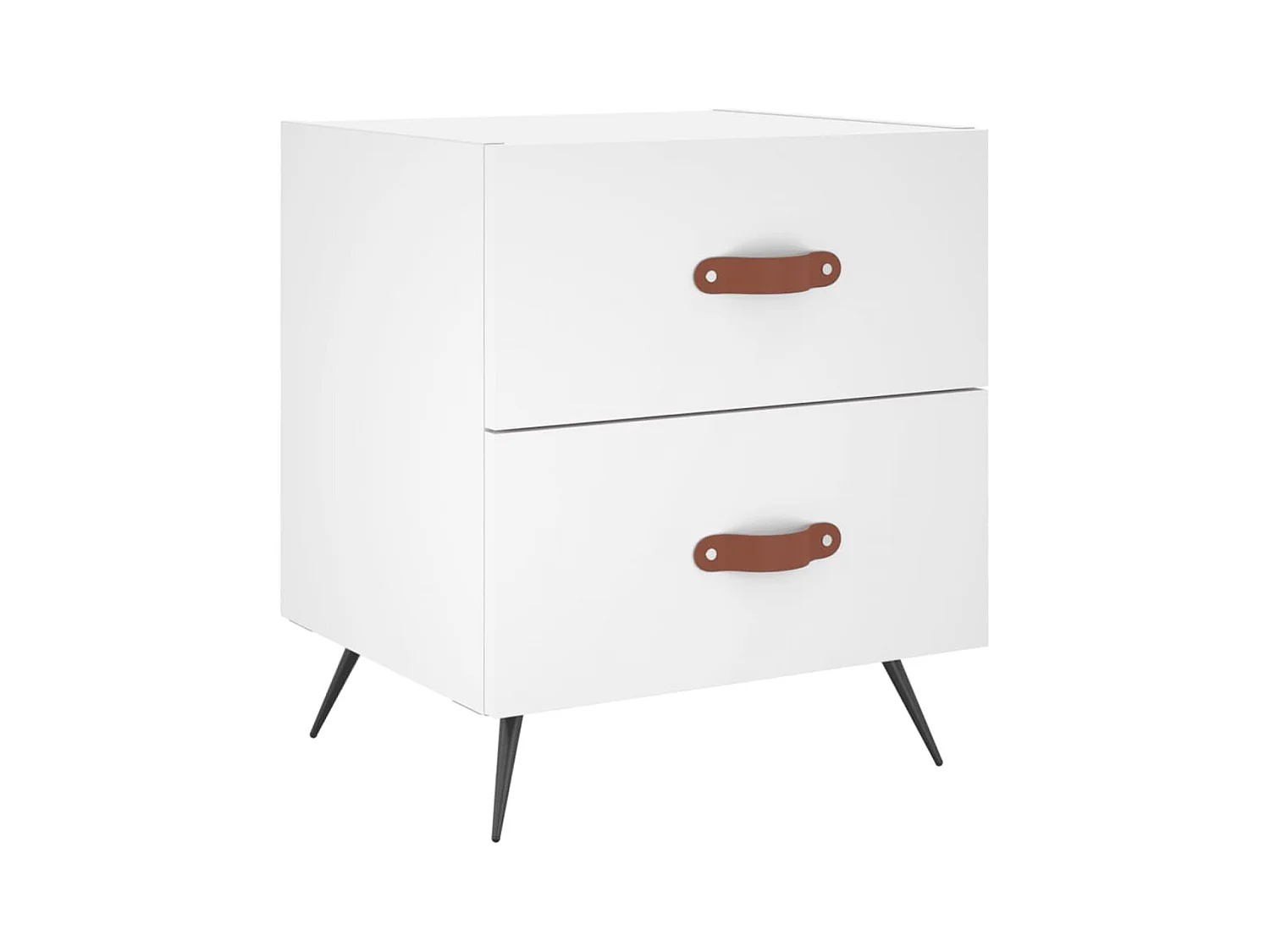 Yvella  Comodino Bianco 40x35x47,5 cm in Legno Multistrato
