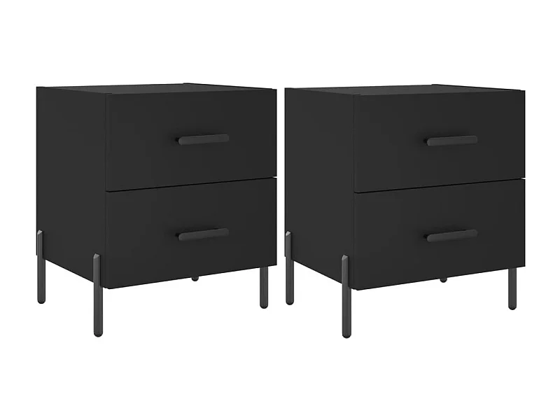 Mikael  Nachttische 2 Stk. Schwarz 40x35x47,5 cm Holzwerkstoff