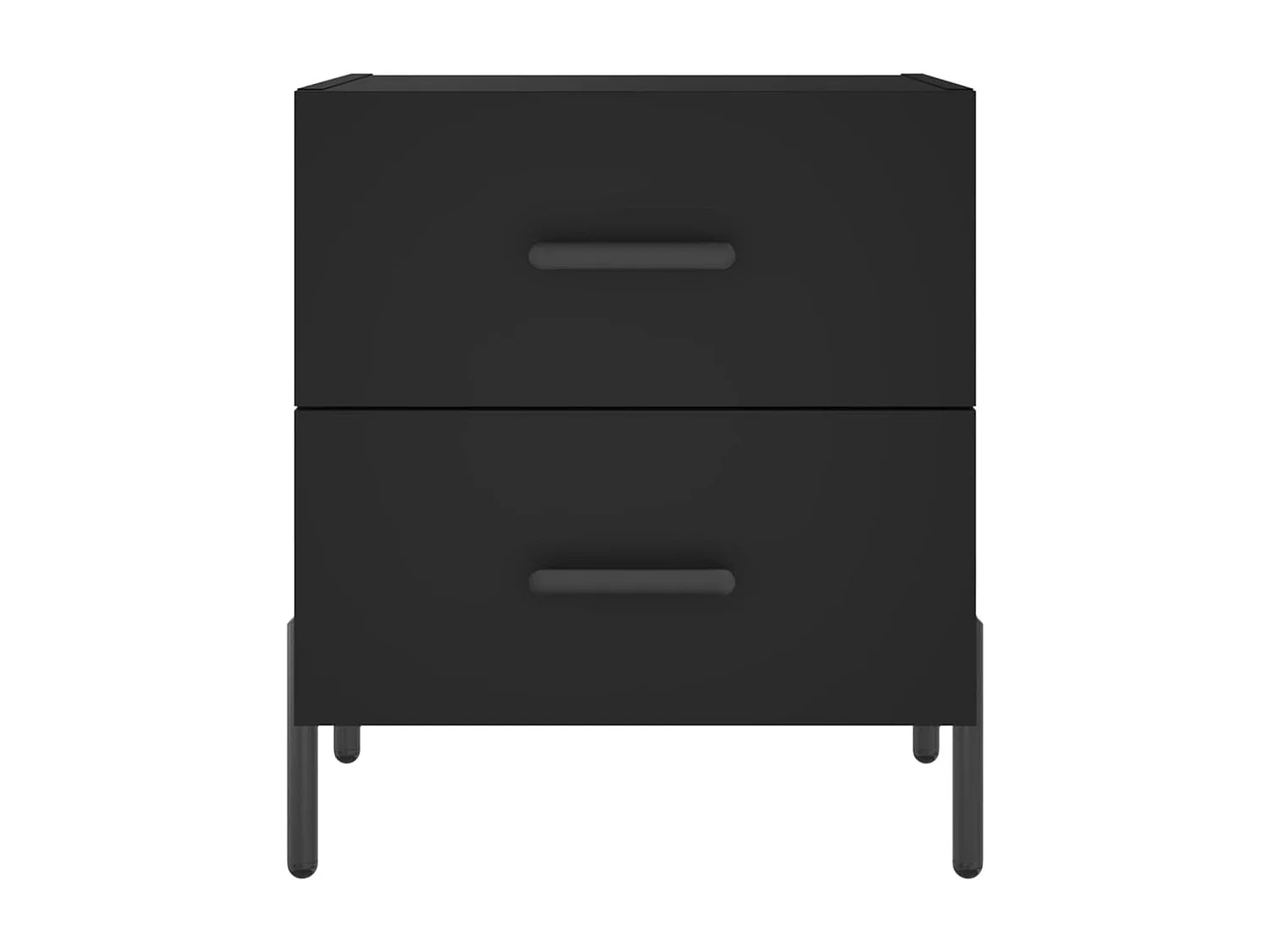 Mikael  Comodini 2 pz Neri 40x35x47,5 cm in Legno Multistrato