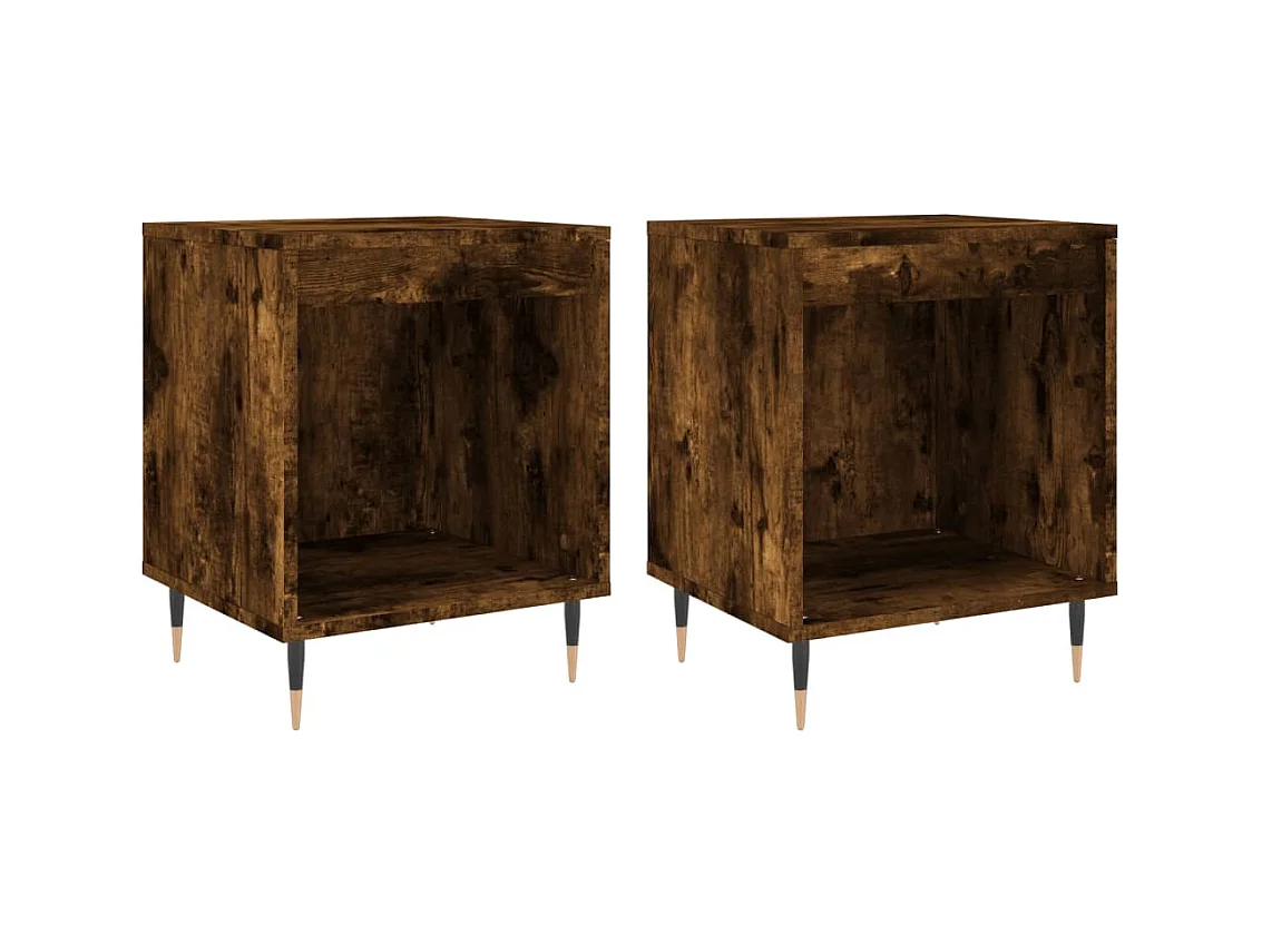Dustin Mason  Tables de chevet 2 pcs chêne fumé 40x35x50 cm bois ingénierie