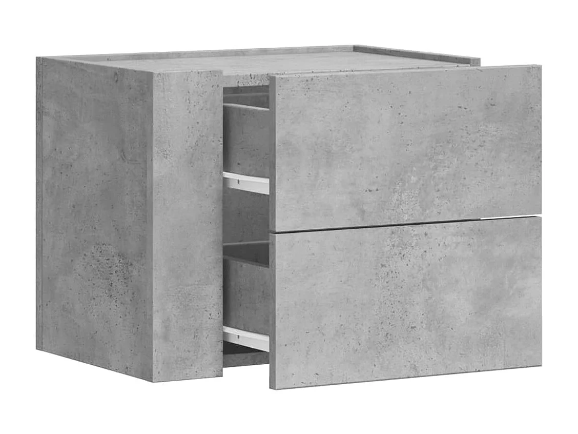 Dayton  Tables de chevet murales 2 pcs gris béton 45x30x35 cm