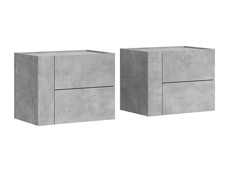 Dayton  Wand-Nachttische 2 Stk. Betongrau 45x30x35 cm