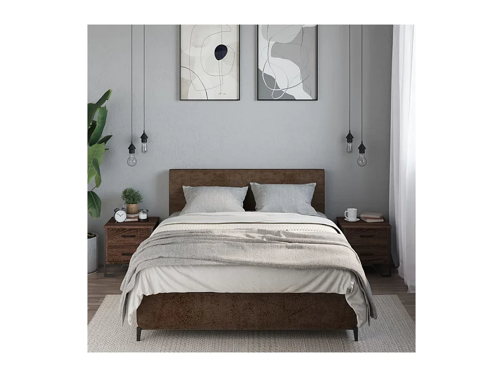 Hanne  Tables de chevet 2pcs chêne marron 40x41x40cm bois d'ingénierie