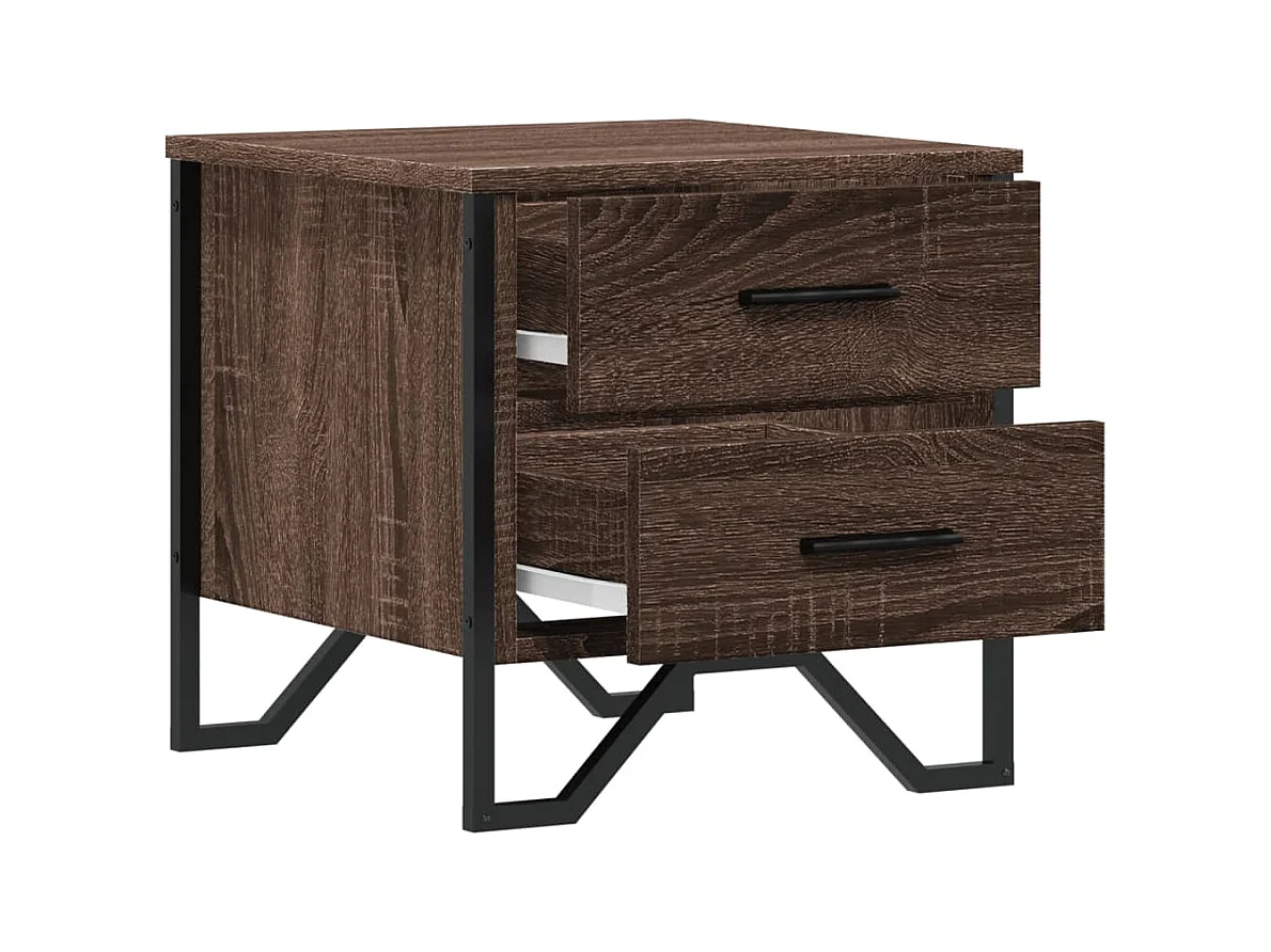 Hanne  Tables de chevet 2pcs chêne marron 40x41x40cm bois d'ingénierie