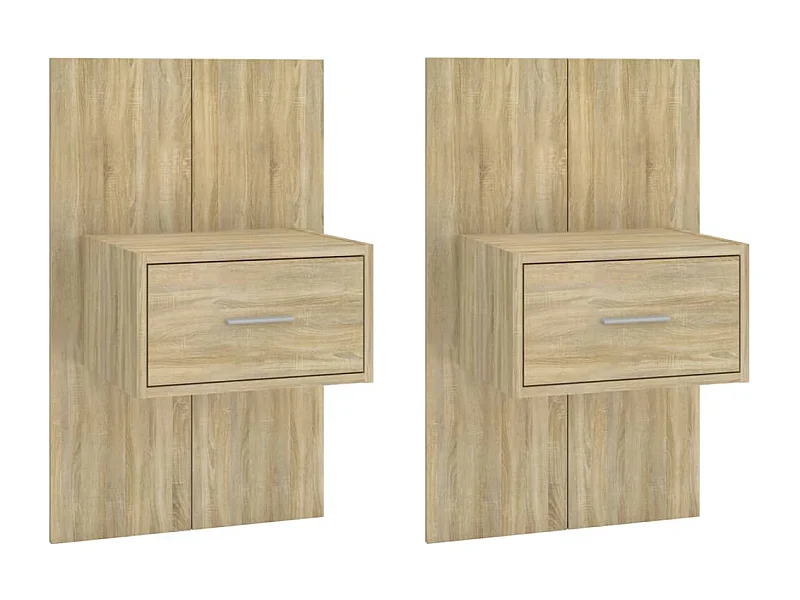 Saffira  Comodini a Muro 2 pz Rovere Sonoma