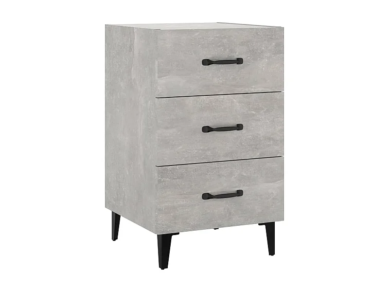 Åsgeir  Table de chevet gris béton 40x40x66 cm bois d'ingénierie