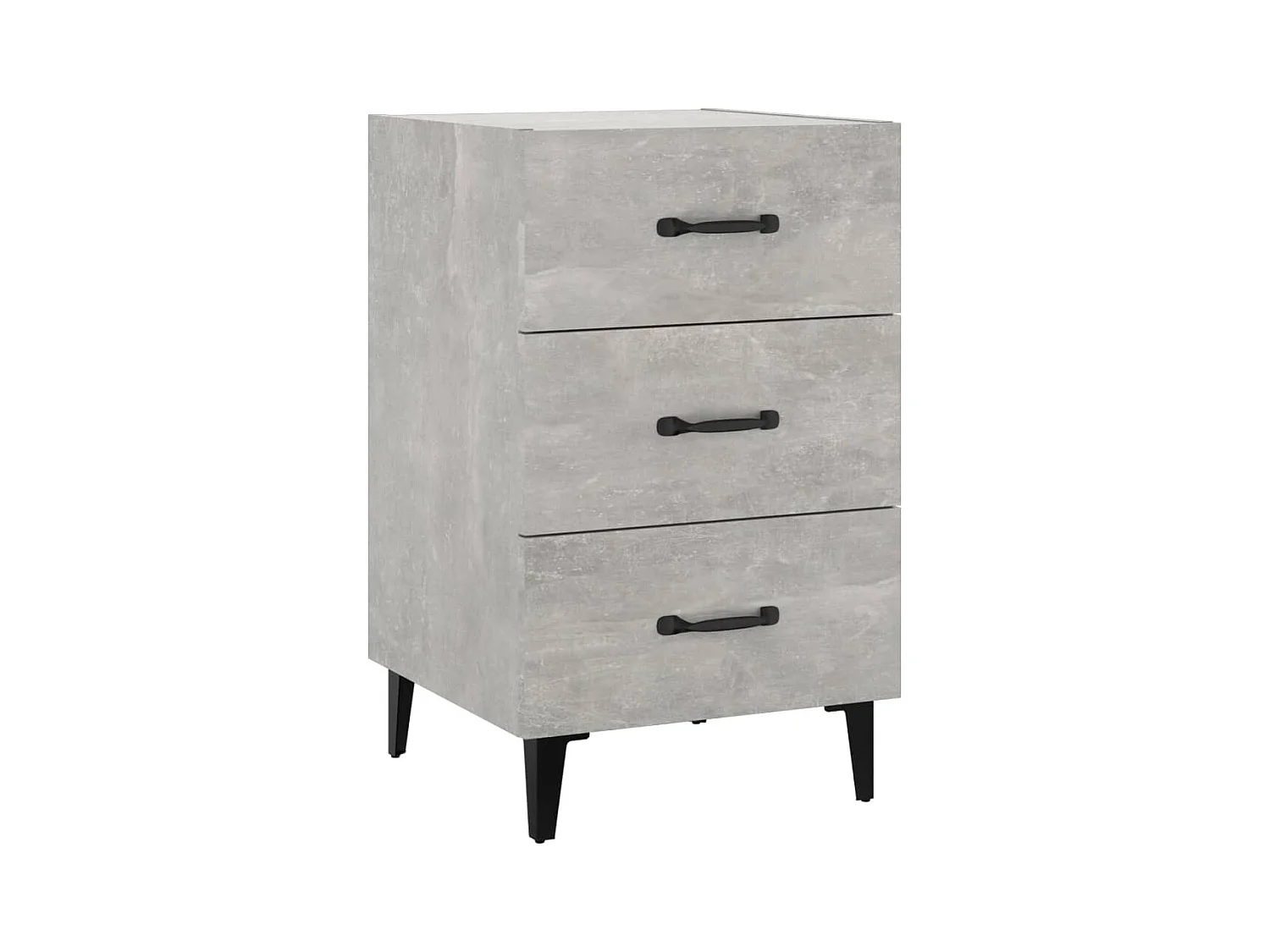 Åsgeir  Table de chevet gris béton 40x40x66 cm bois d'ingénierie