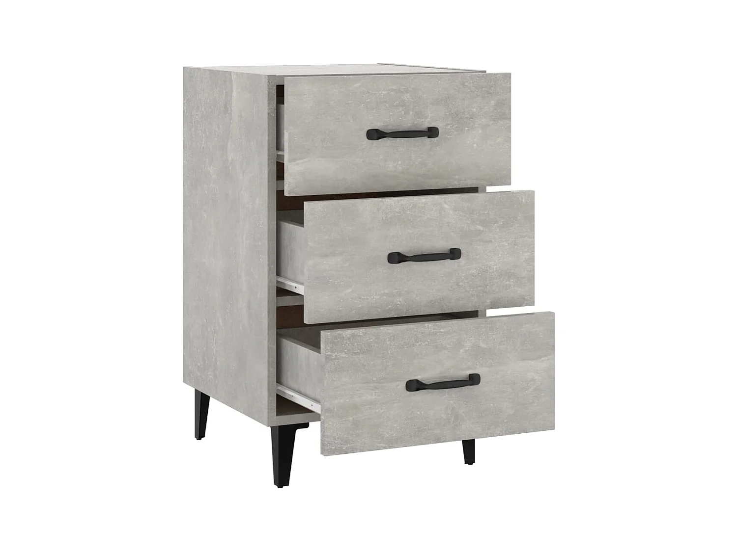 Åsgeir  Table de chevet gris béton 40x40x66 cm bois d'ingénierie