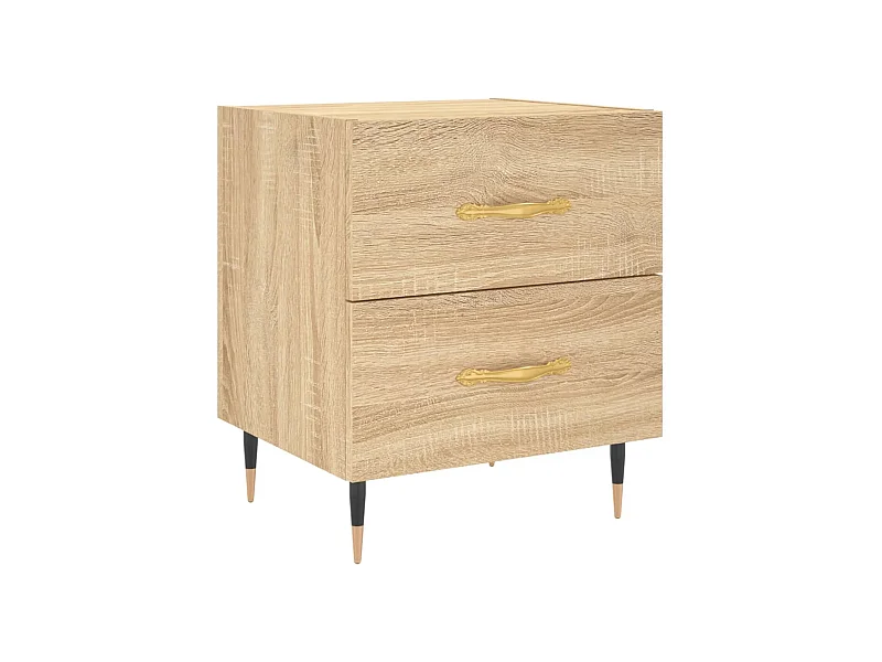 Leidir  Mesita de noche madera de ingeniería roble Sonoma 40x35x47,5 cm