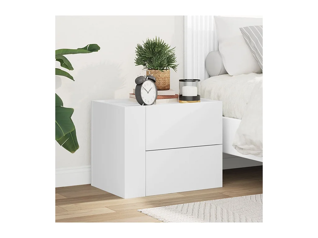 Dayton  Table de chevet murale blanc 45x30x35 cm