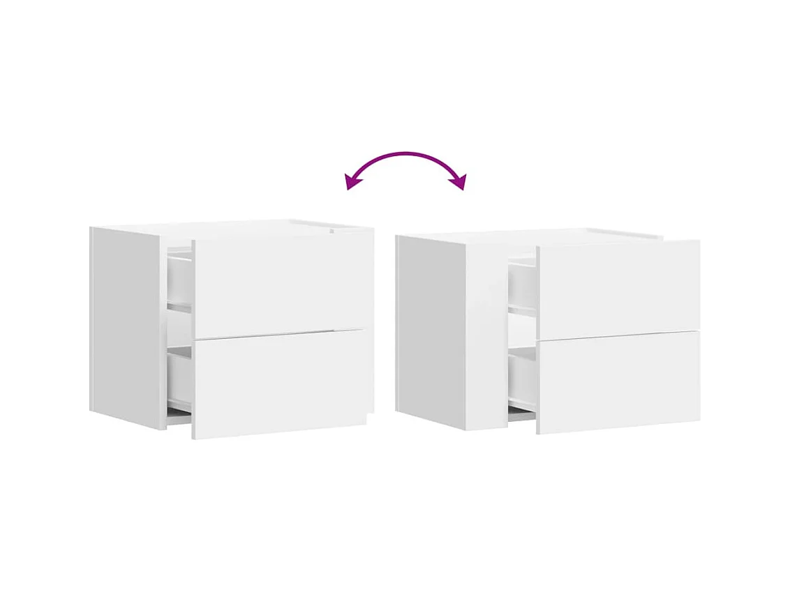 Dayton  Table de chevet murale blanc 45x30x35 cm