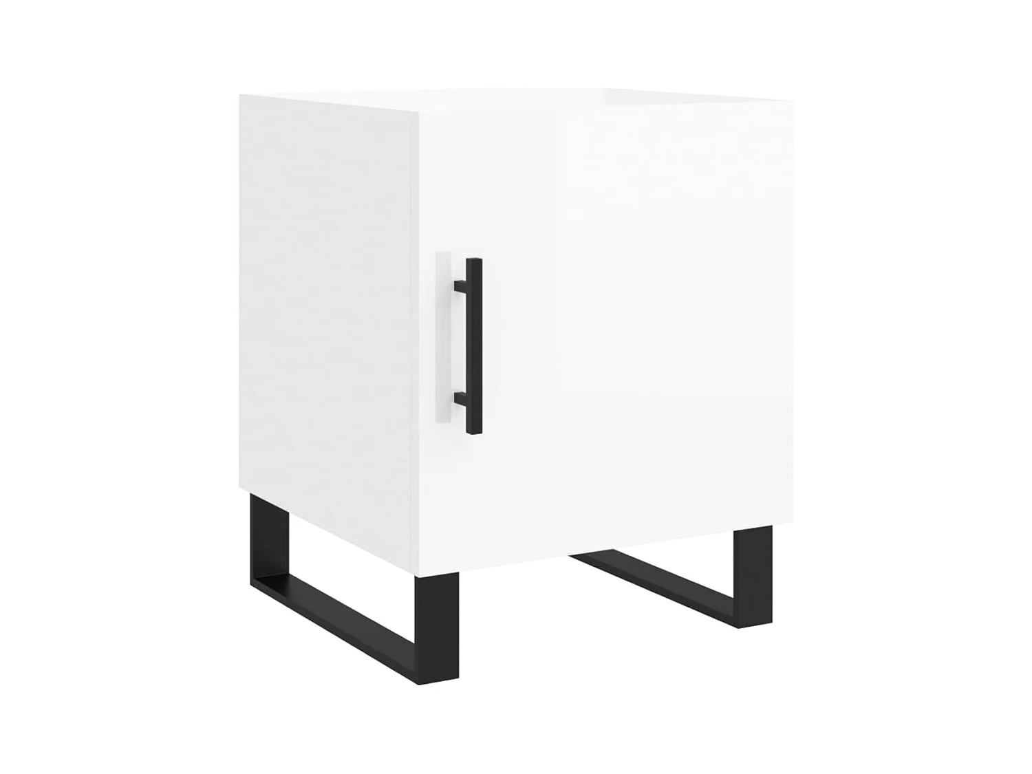 Kuopio  Table de chevet blanc brillant 40x40x50 cm bois d’ingénierie