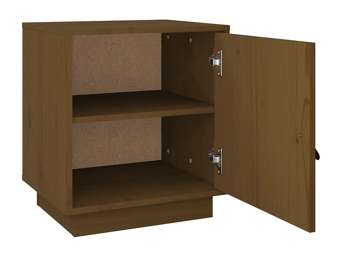 Clark Mills  Table de chevet Marron miel 40x34x45 cm Bois de pin massif