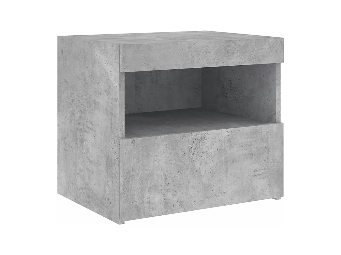 Bishop  Table de chevet avec lumières LED gris béton 50x40x45 cm