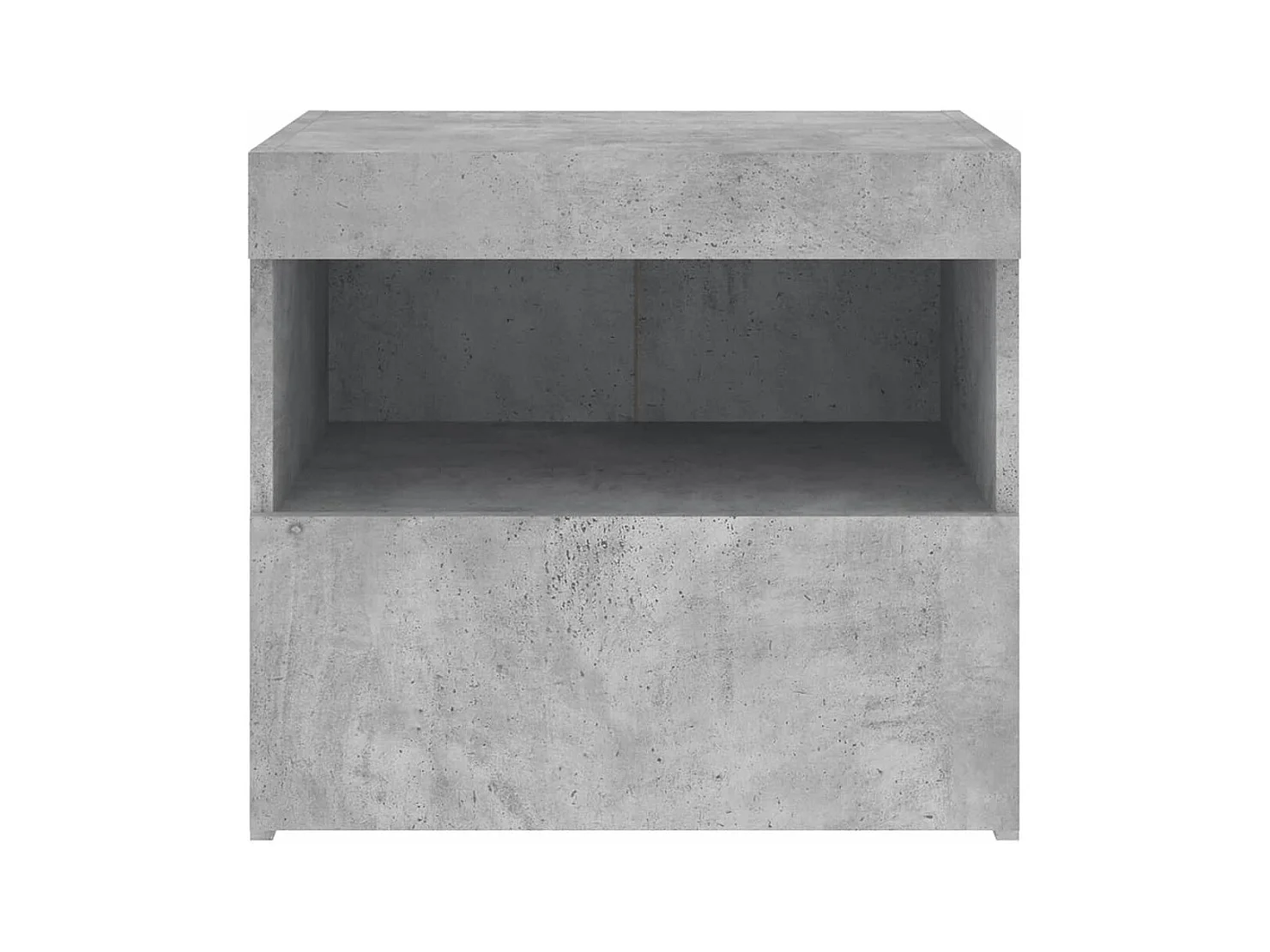 Bishop  Table de chevet avec lumières LED gris béton 50x40x45 cm