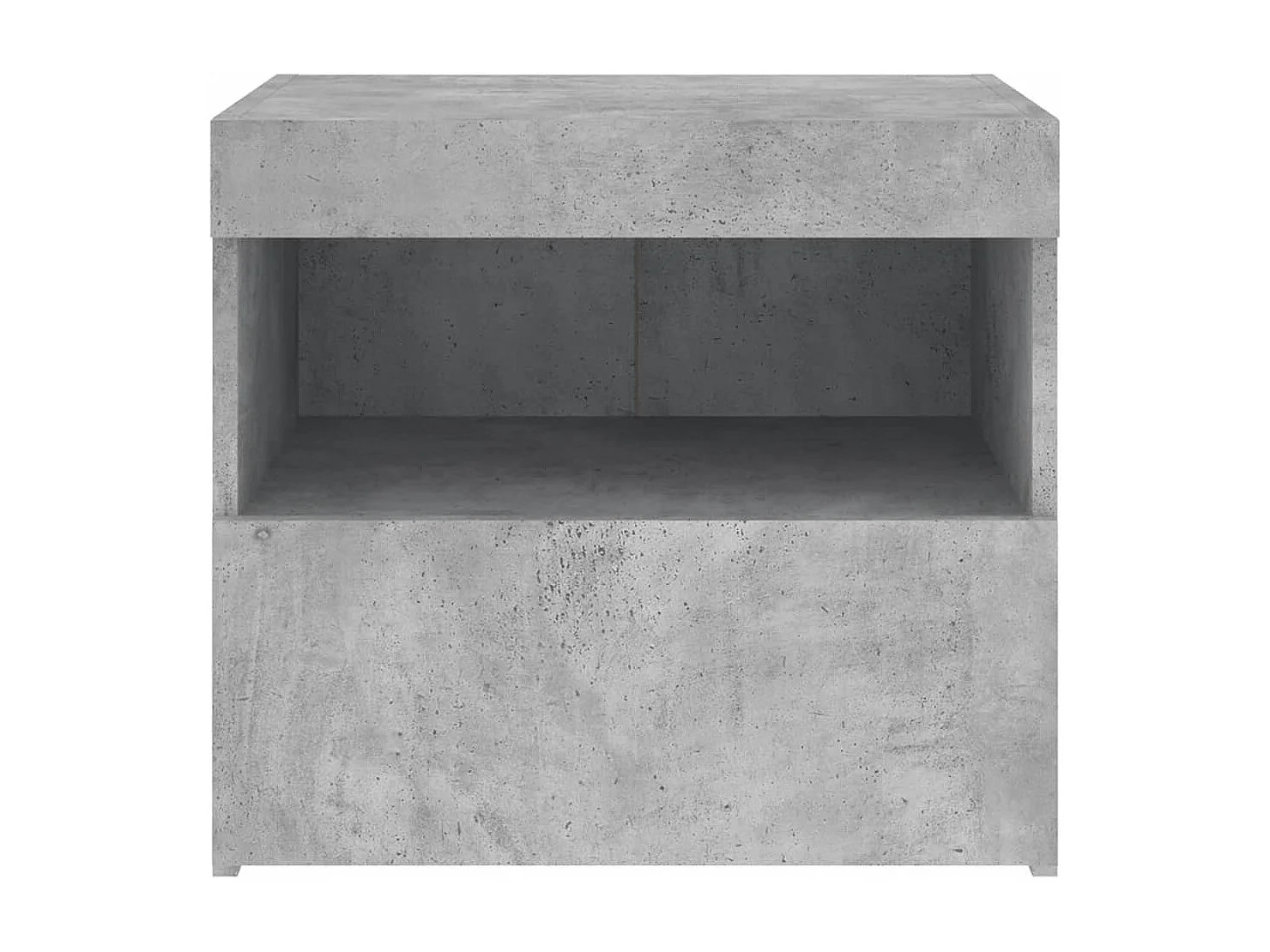 Bishop  Table de chevet avec lumières LED gris béton 50x40x45 cm
