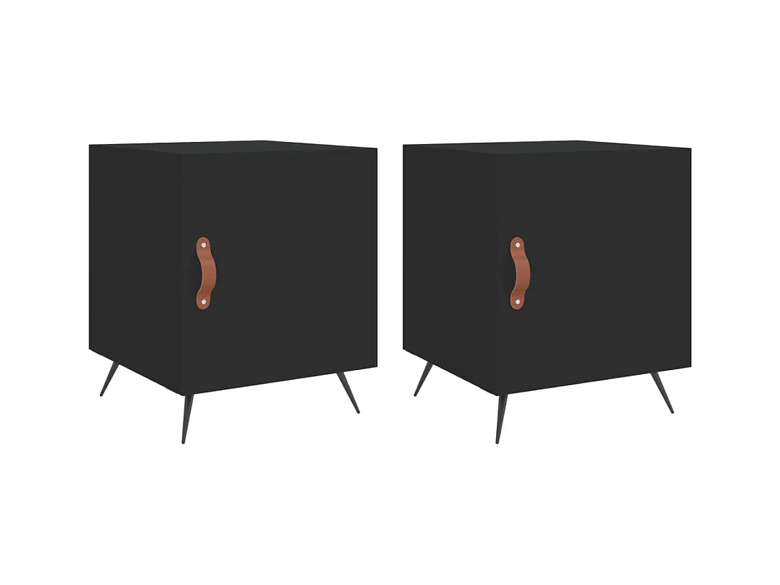 Aars  Tables de chevet 2 pcs noir 40x40x50 cm bois d’ingénierie