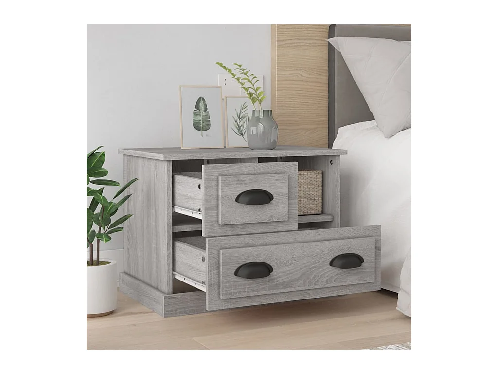 Telindra  Table de chevet sonoma gris 60x39x45 cm