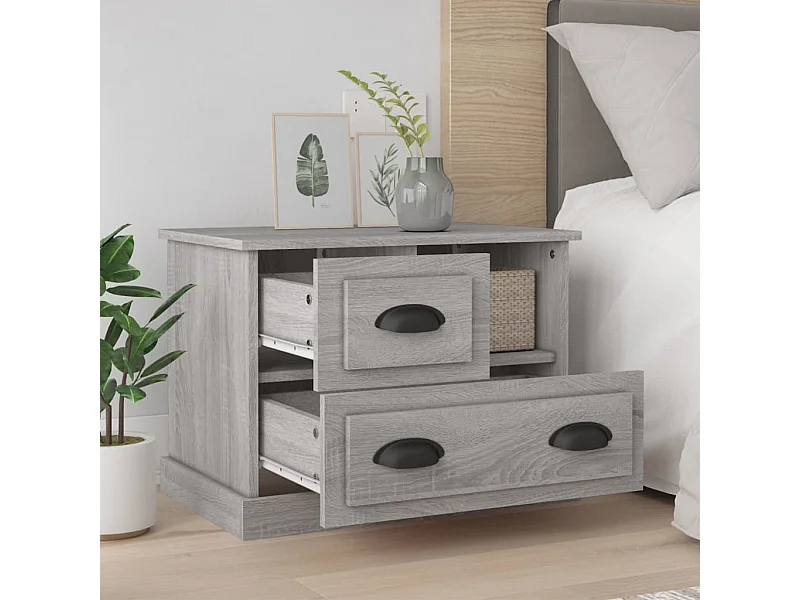 Telindra  Nachttisch Grau Sonoma 60x39x45 cm