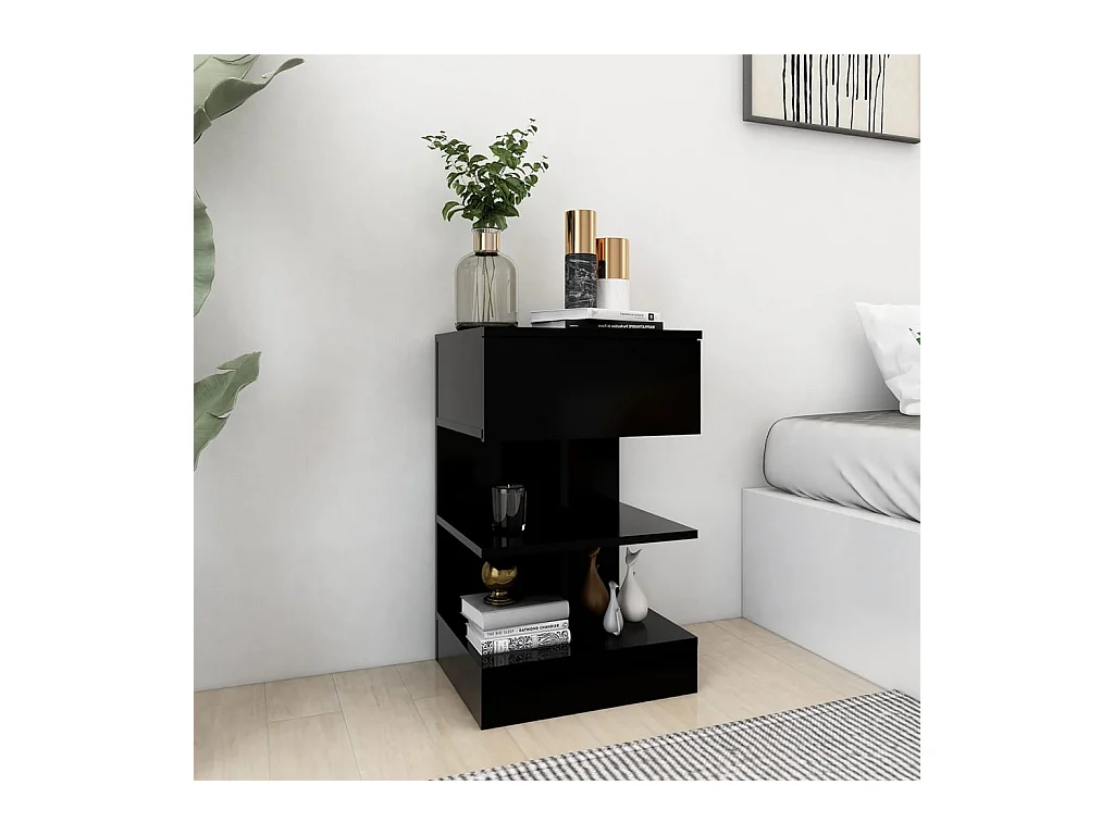 Beverly Hills  Tables de chevet 2 pcs Noir 40x35x65 cm