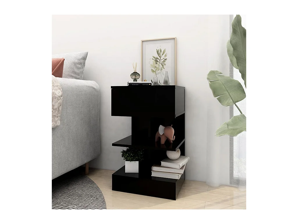 Beverly Hills  Tables de chevet 2 pcs Noir 40x35x65 cm