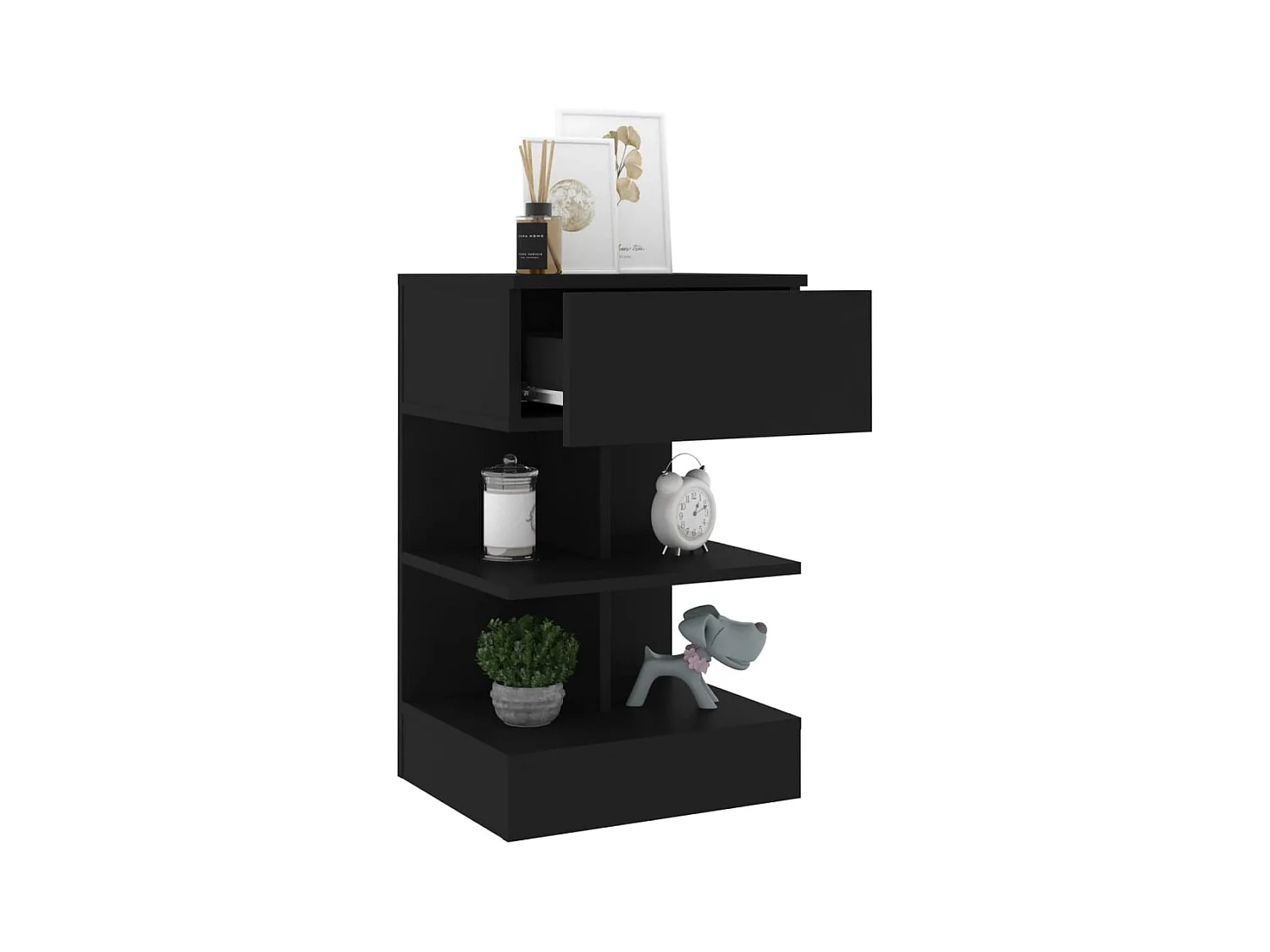 Beverly Hills  Tables de chevet 2 pcs Noir 40x35x65 cm