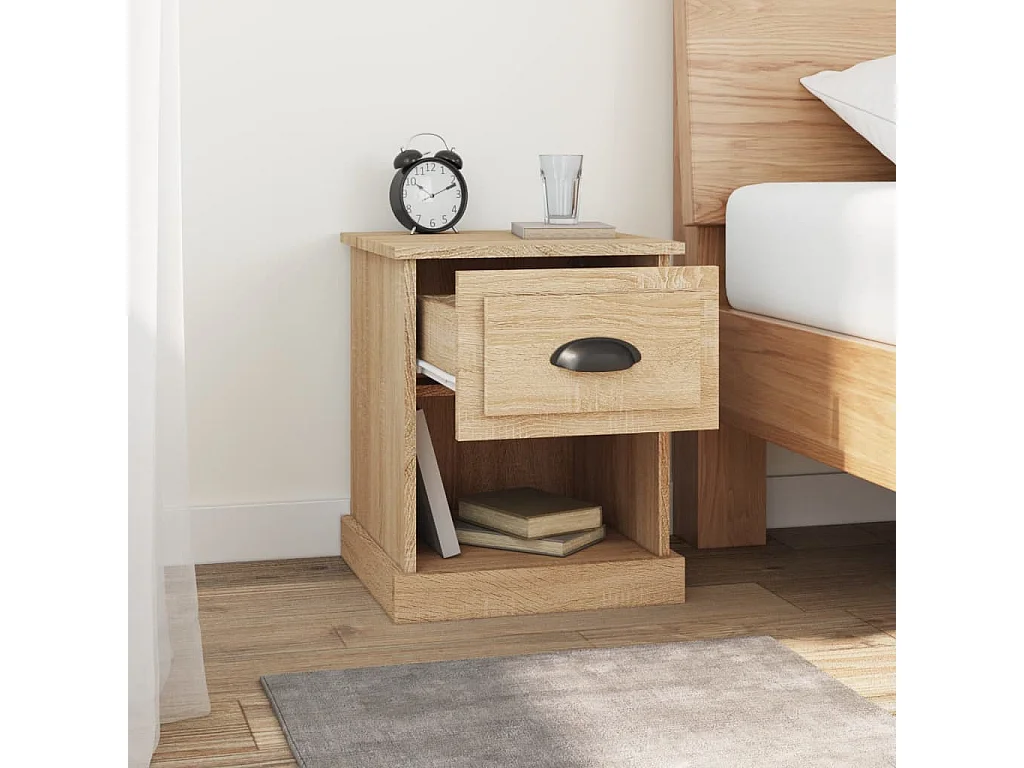 Cicero  Comodino Rovere Sonoma 39x39x47,5 cm in Legno Multistrato