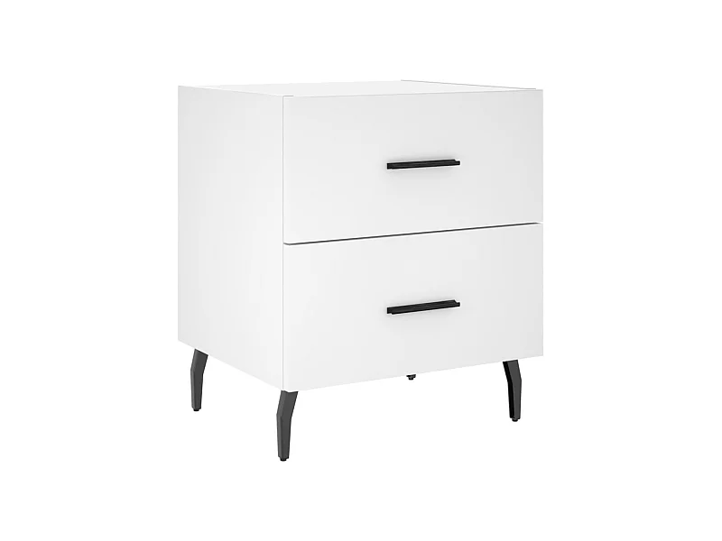 Brad John  Table de chevet blanc 40x35x47,5 cm bois d’ingénierie