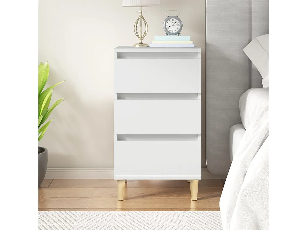 Wyla  Table de chevet blanc 40x35x70 cm bois d’ingénierie