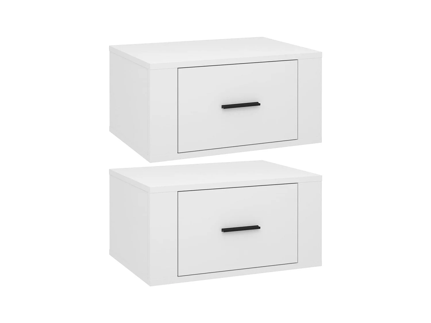 Culpeper  Tables de chevet murales 2 pcs Blanc brillant 50x36x25 cm