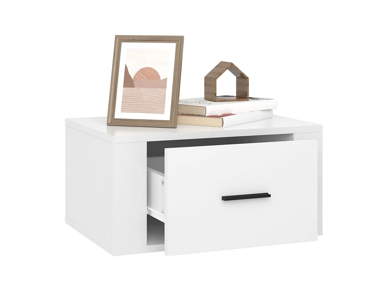 Culpeper  Tables de chevet murales 2 pcs Blanc brillant 50x36x25 cm