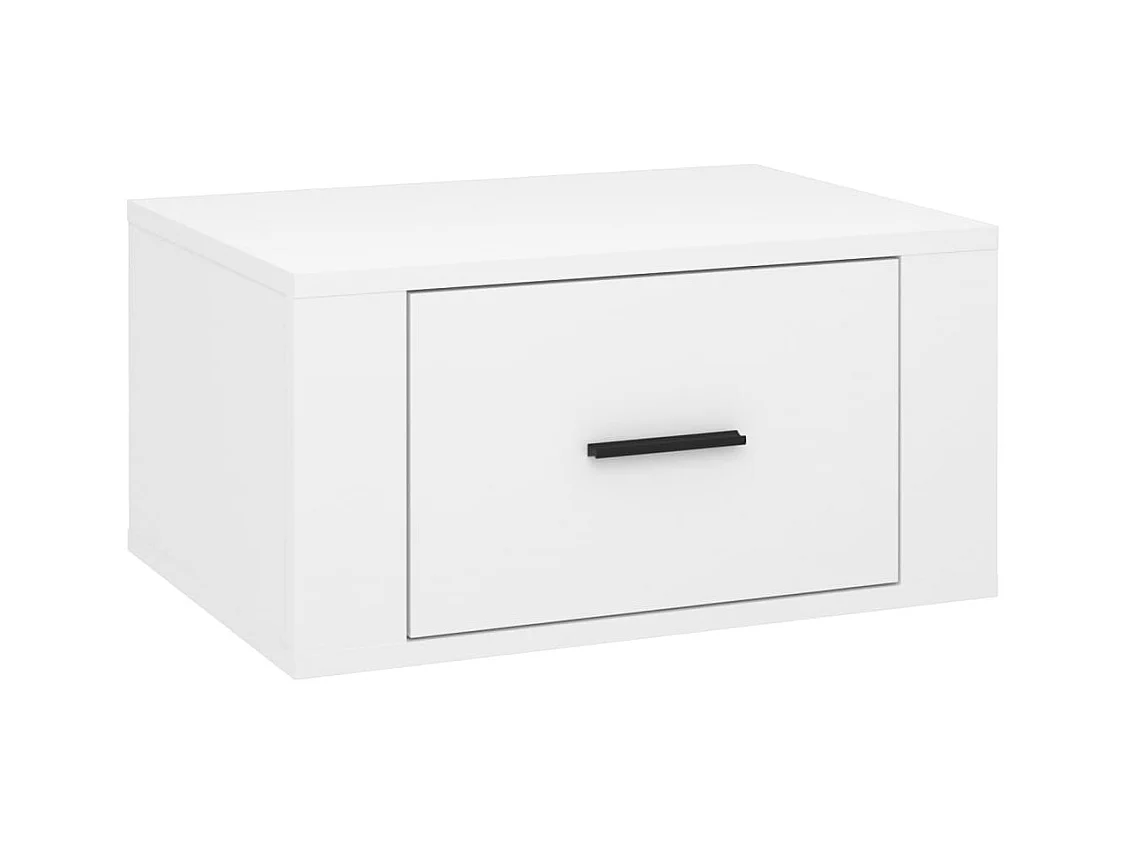 Culpeper  Tables de chevet murales 2 pcs Blanc brillant 50x36x25 cm
