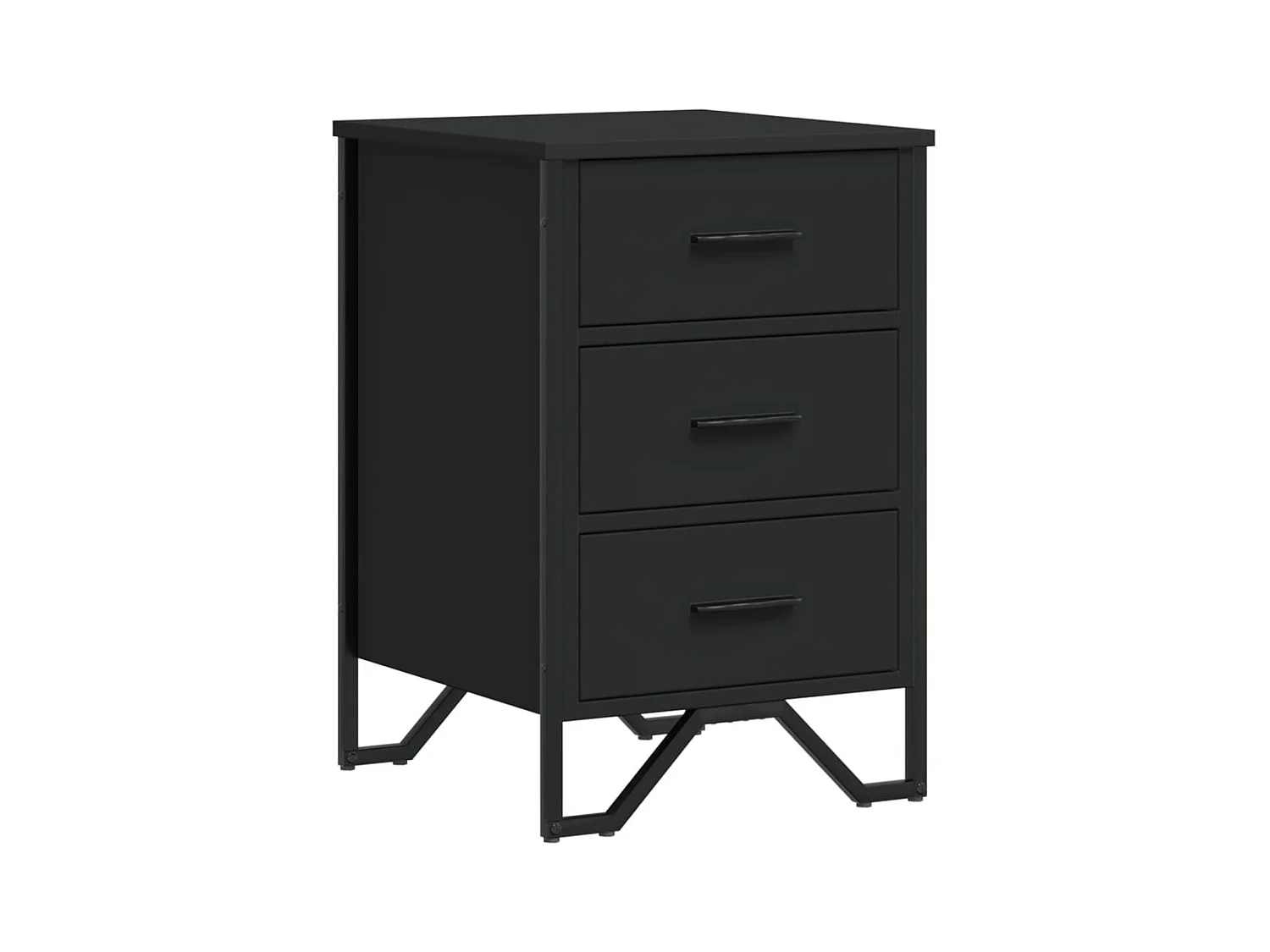 Mario  Table de chevet noir 40x41x60 cm bois d’ingénierie