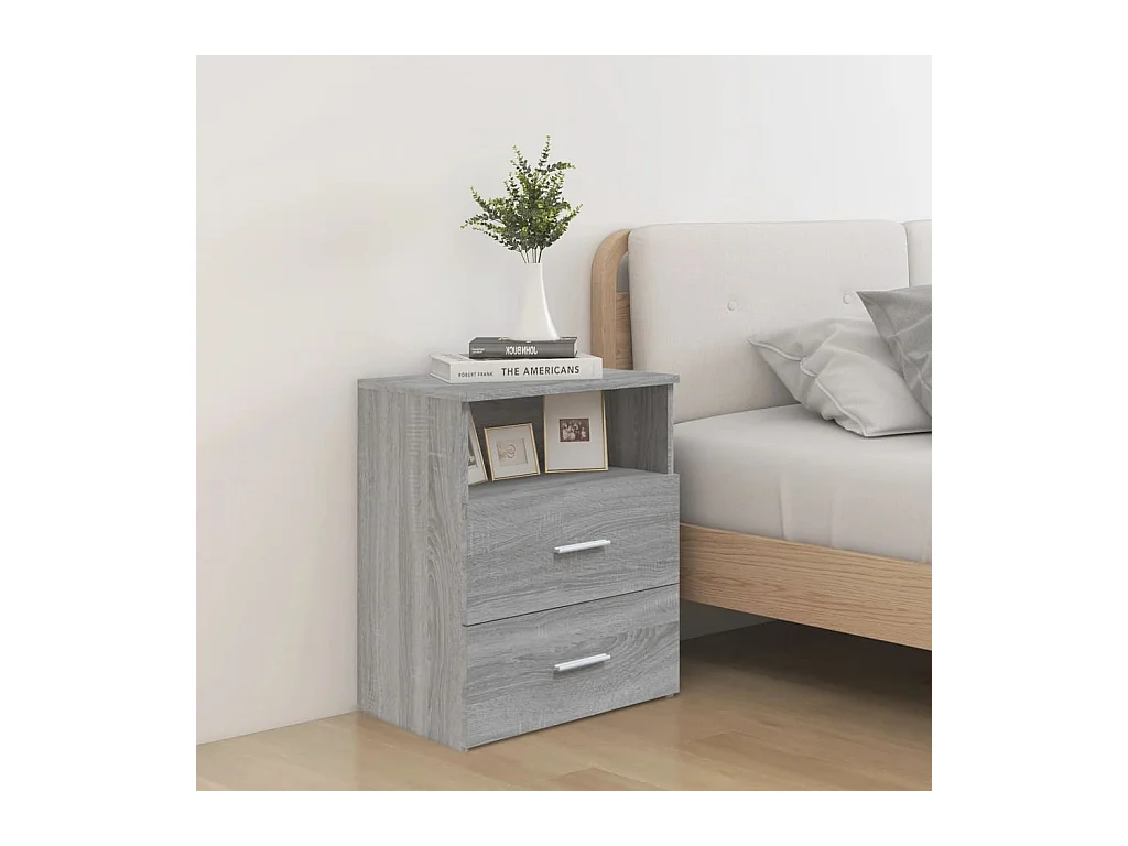 Oldenzaal  Tables de chevet 2 pcs Sonoma gris 50x32x60 cm