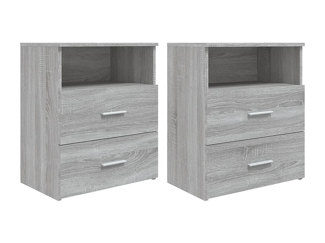 Oldenzaal  Tables de chevet 2 pcs Sonoma gris 50x32x60 cm