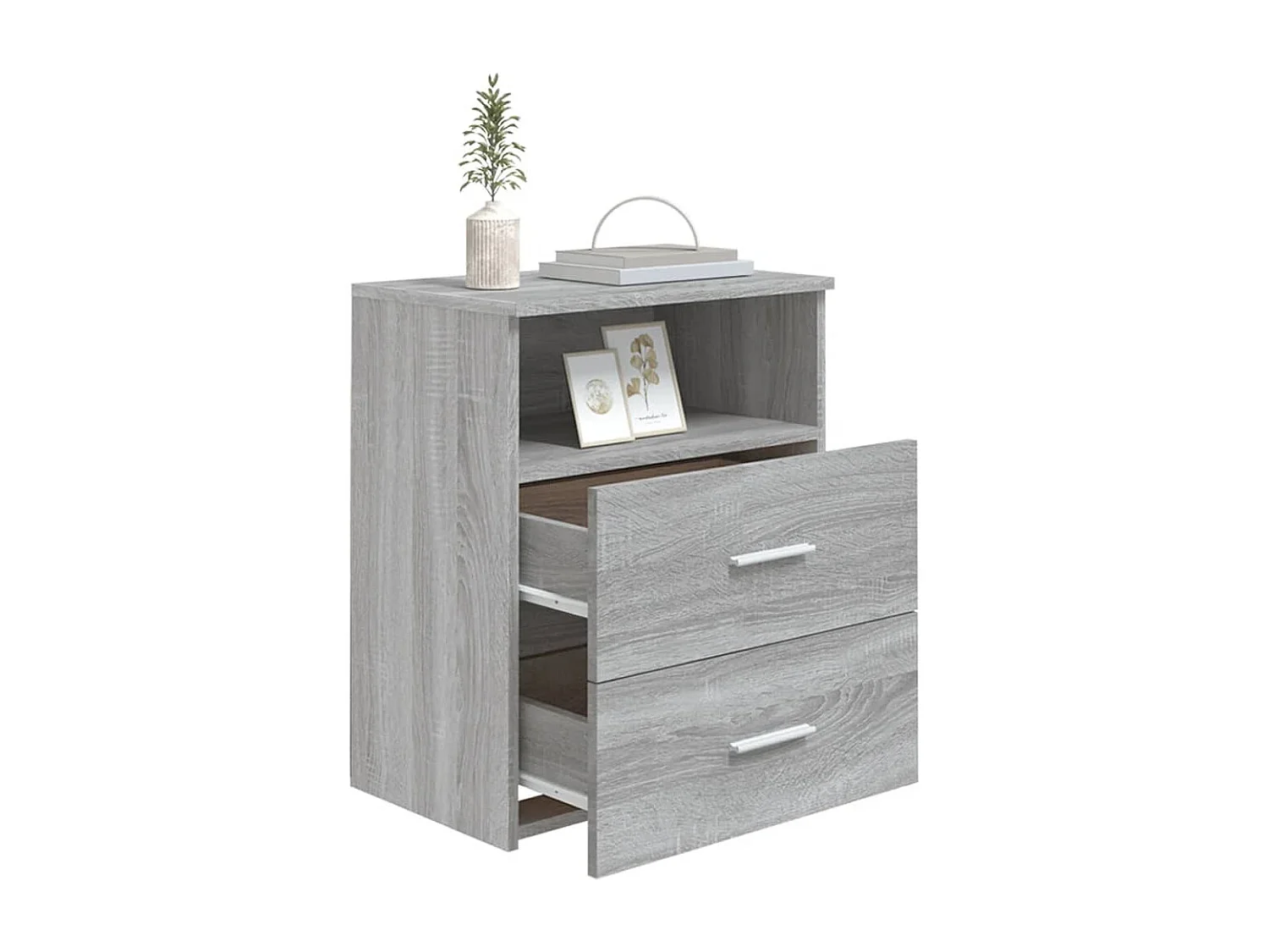 Oldenzaal  Tables de chevet 2 pcs Sonoma gris 50x32x60 cm