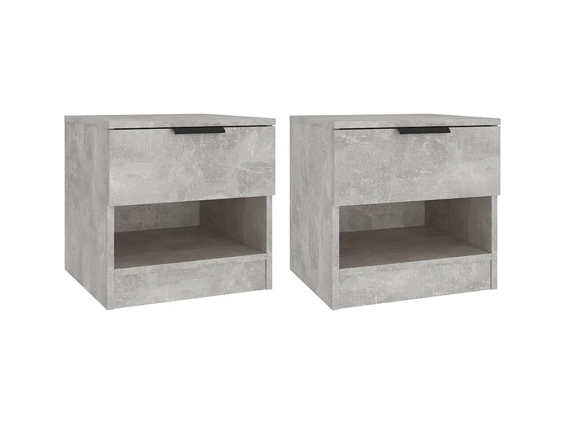 Brøndby  Tables de chevet 2 pcs Gris béton Bois d'ingénierie