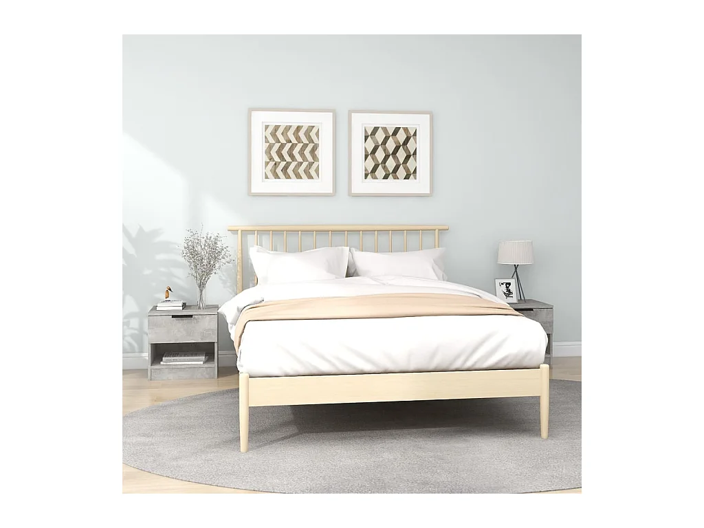 Brøndby  Tables de chevet 2 pcs Gris béton Bois d'ingénierie