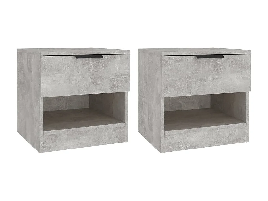 Brøndby  Tables de chevet 2 pcs Gris béton Bois d'ingénierie