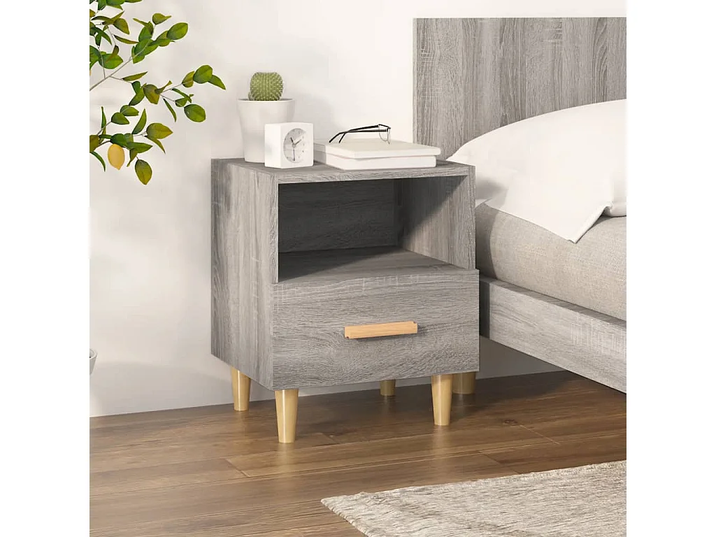 Nieuw-Beijerland  Table de chevet Sonoma gris 40x35x47 cm