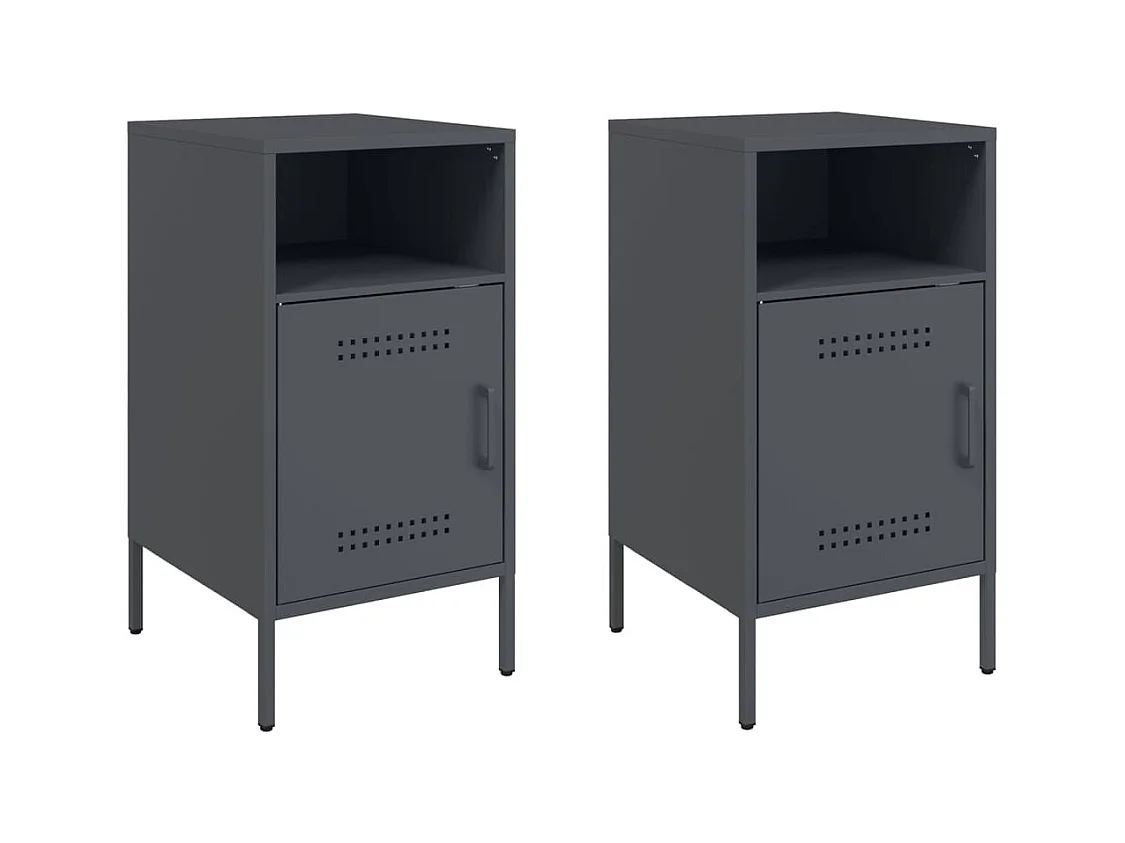 Channelview  Tables de chevet 2 pcs anthracite 36x39x68 cm acier